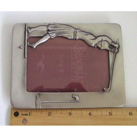 Vintage Seagull Canada Pewter Woman Golfer Scene Picture Frame - 1990 - 3.5 x 5 - Picture 15 of 15